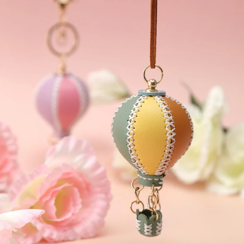 Neue Kreativität Heißluftballon Schlüsselanhänger DIY Bastelset für Anfänger, Buntes Leder DIY Taschenanhänger Herstellungsset für Bastelliebhaber – Detail 5