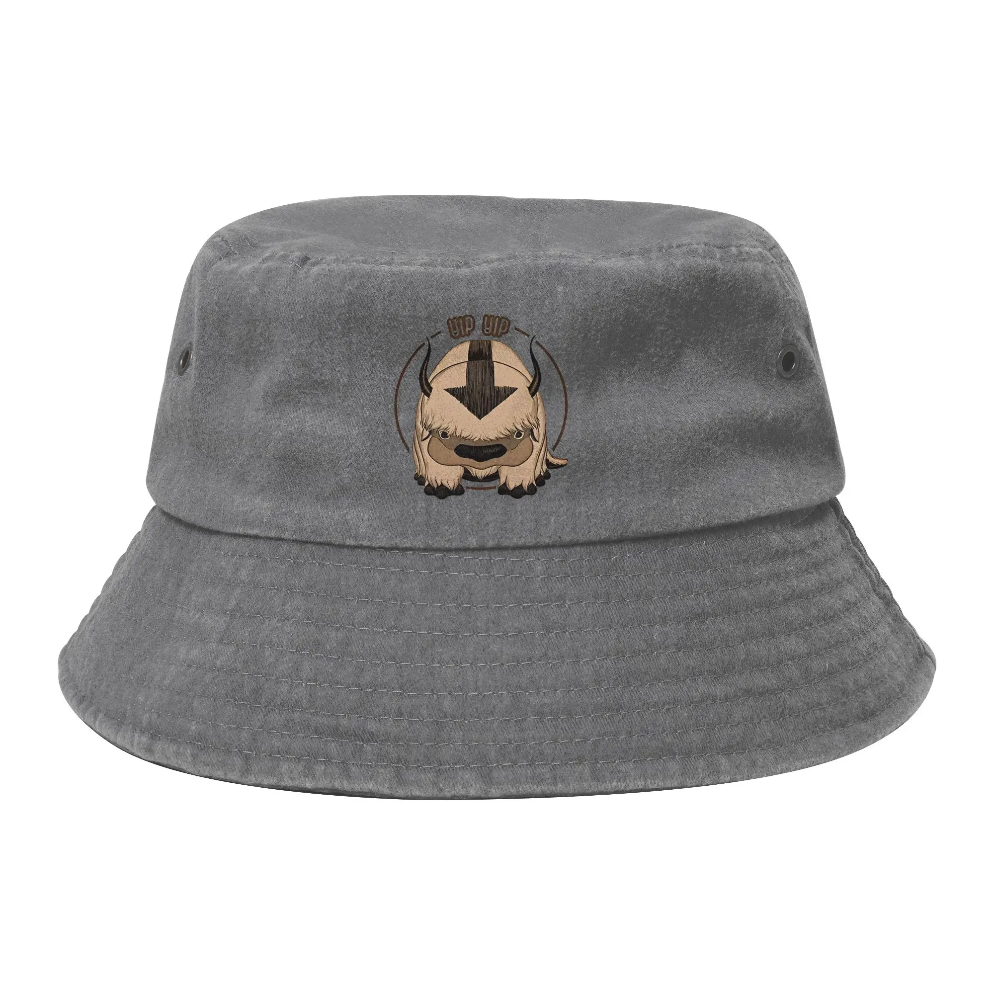 Sombrero de Pescador Estilo Vintage con Diseño de Appa de Avatar: La Leyenda de Aang, para Mujer, para Actividades al Aire Libre, Estilo Anime, Desgastado