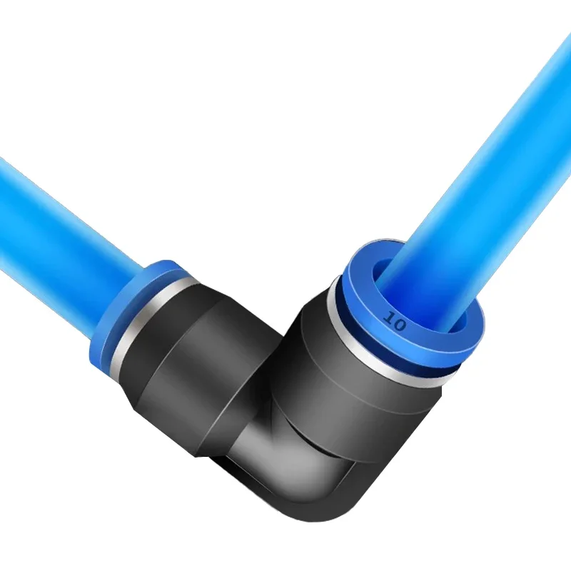 4mm/6mm/8mm/10mm Pneumatic Quick Connector 90 Degree Elbow PV Plug Tube Air Quick Fittings Water Push In Hose Couping