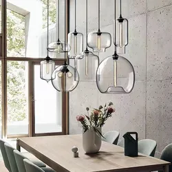 Nordic Pendant Lamp Glass Clear Industrial Ceiling Pendant Lamp for Dining Room Bar Loft E27 Hanging Lights