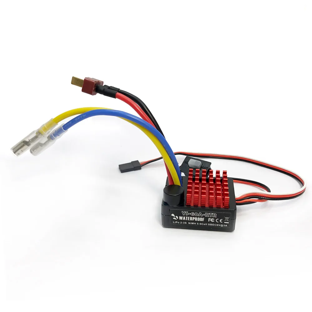 ESC Sans Balais étanche 60A Pour Voiture 1/10 RC – Avec Protection Et Programmation Facile