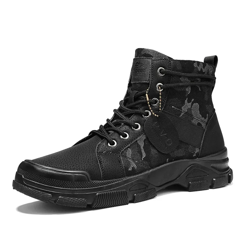 Ankle Boots for Men Summer Outdoor Platform Men Boots Fashion High-top Shoes Men Working Boots Winter New Fur Botas Para Hombre