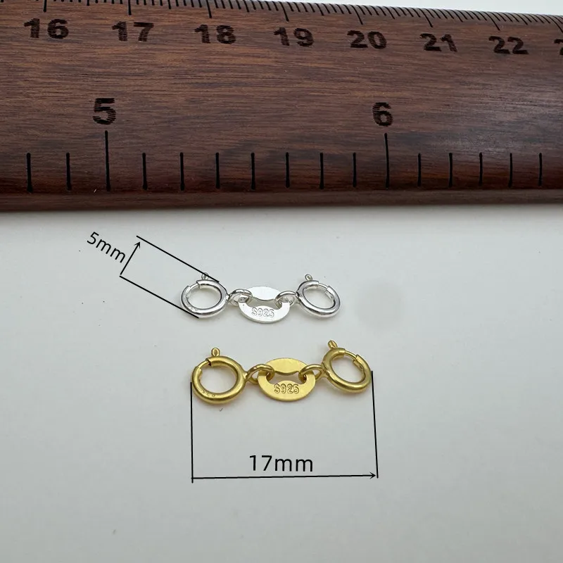 1 مجموعة الصلبة 925 فضة المشبك تمديد سوار 18K الذهب اللون DIY اكسسوارات صنع التعديل