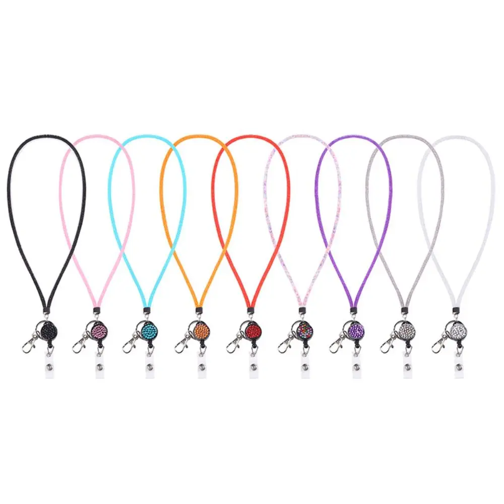 Portable Girl Multi Color Id Card Id Holde Phone Strap Retractable Lanyard Keyring Lanyard
