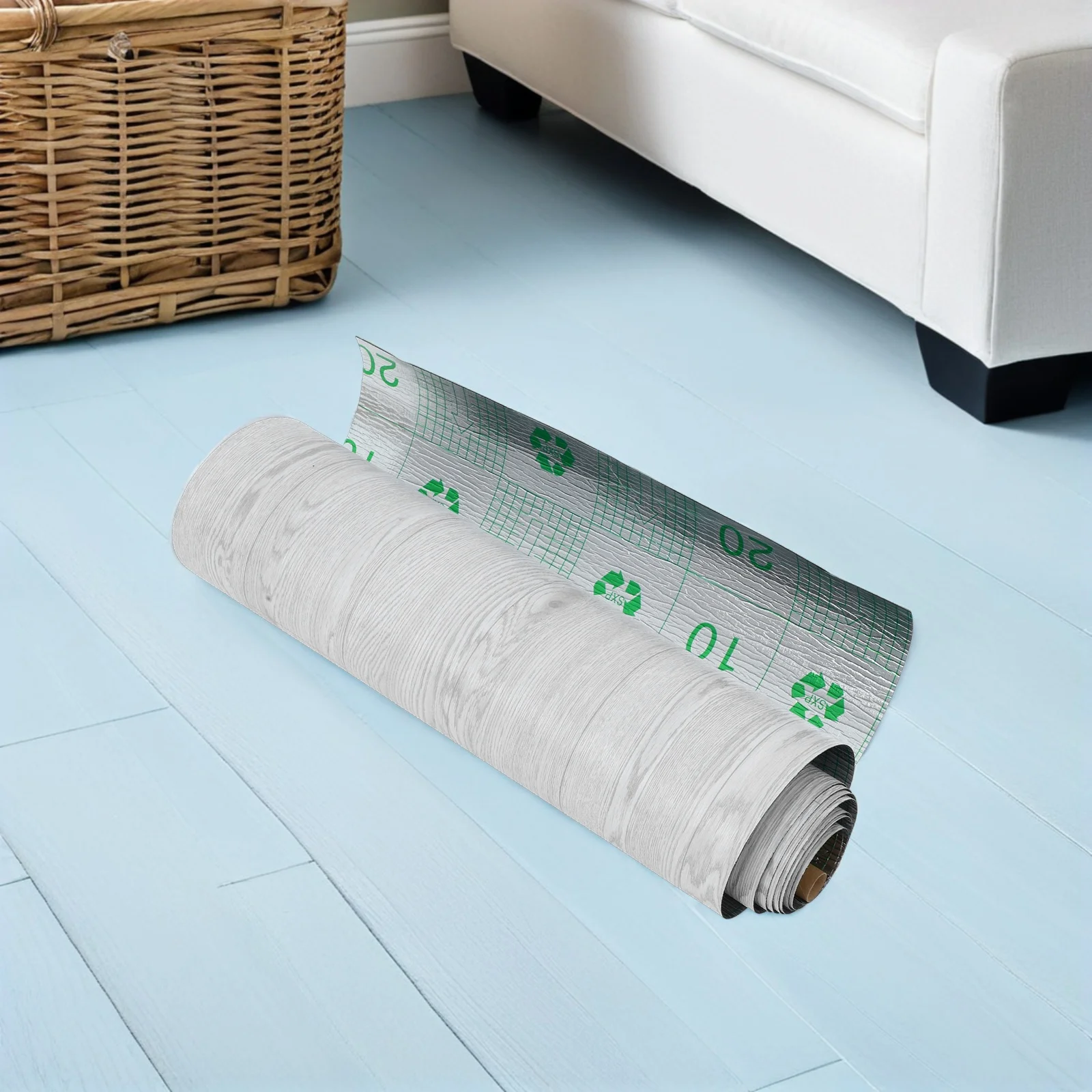 1 Rolka 300x40cm Samoprzylepnych Płytek Podłogowych z PVC Wodoodporne Naklejane Płytki do Kuchni Łazienki Sypialni Biura Komercyjnego