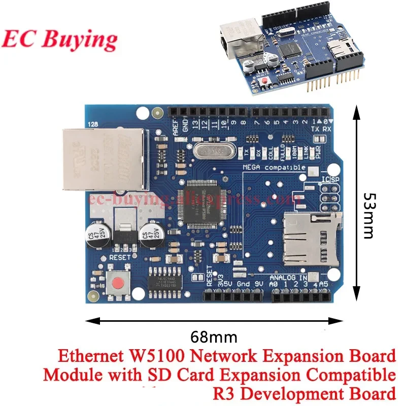 1-5 szt. Moduł konwertera SPI na LAN Ethernet W5500 USR-ES1 TCP IP 51 STM32 Mikrokontroler WIZ820io RC5 W5100 dla Arduino — zdjęcie 6