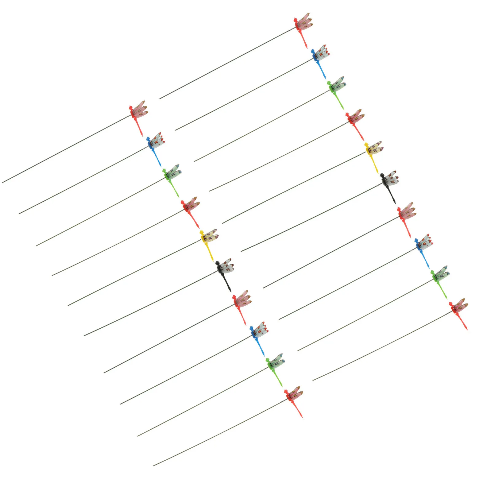 

50 шт. пластиковых декоративных колышков-стрекоз для сада, для уличных растений, цветочных вазонов, украшения двора