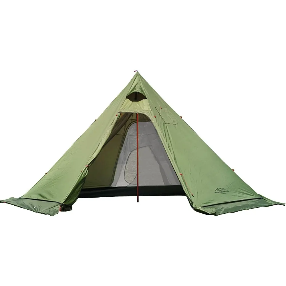 A Lightweight Tipi Hot Tent for 3 People, Equipped with Flame Retardant Smoke Ducts and Windows, and A Special Tent