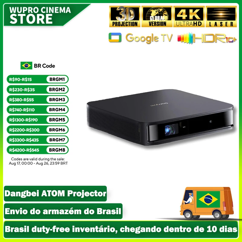 Dangbei atom projetor laser primeiro google tv 1200iso ansi lumen portátil para home theater inteligente 3d alpd 1080p dolby áudio beamer