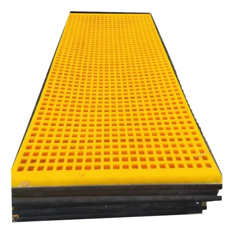 Polyurethane dewatering screen panels for vibrating screens for mining and quarry crushers