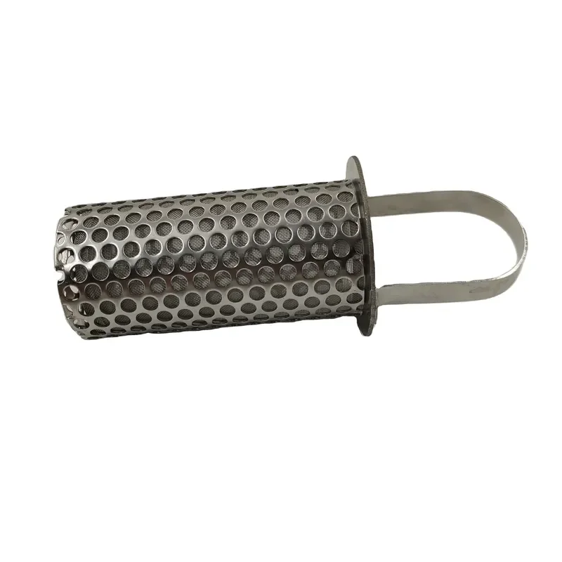 Stainless Steel Perforated Mesh Filter Basket Liquid Strainer Core Component for Industrial Pump System High Precision