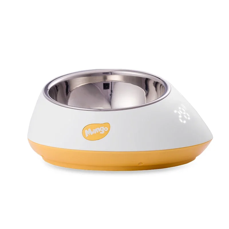 Automatic Weighing Anti-Spill Pet Bowl for Cats and Dogs Mango Shaped Stainless Steel Feeder with Large Capacity Dog Accessories