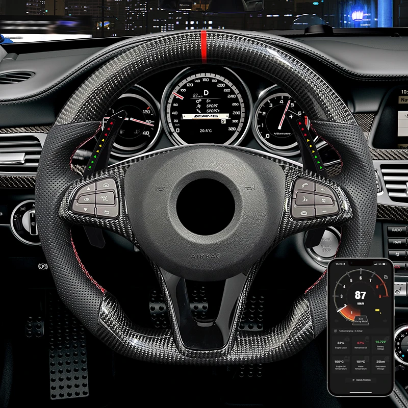 Suitable for Mercedes W204 steering wheel intelligent LED paddles modified steering wheel shift paddles