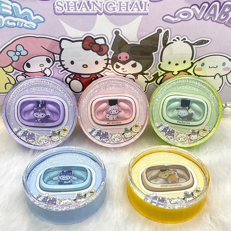 

Новые беспроводные Bluetooth-наушники Sanrio Anime Kuromi Kawaii Мультфильм Аниме Cinnamoroll зажим для ушей спортивные наушники рождественские подарки