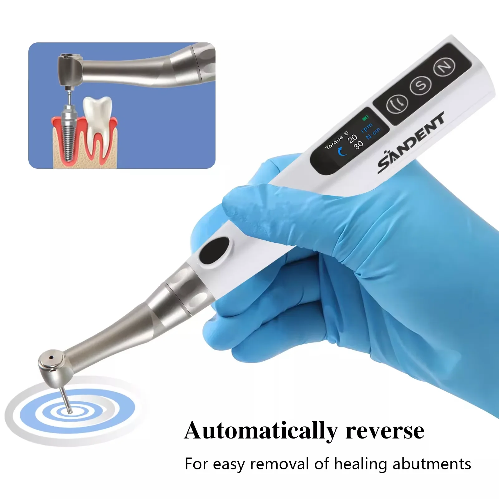 Dental Tools Wireless Universal Implant Torque Wrench Electric Driver Torque Kit
