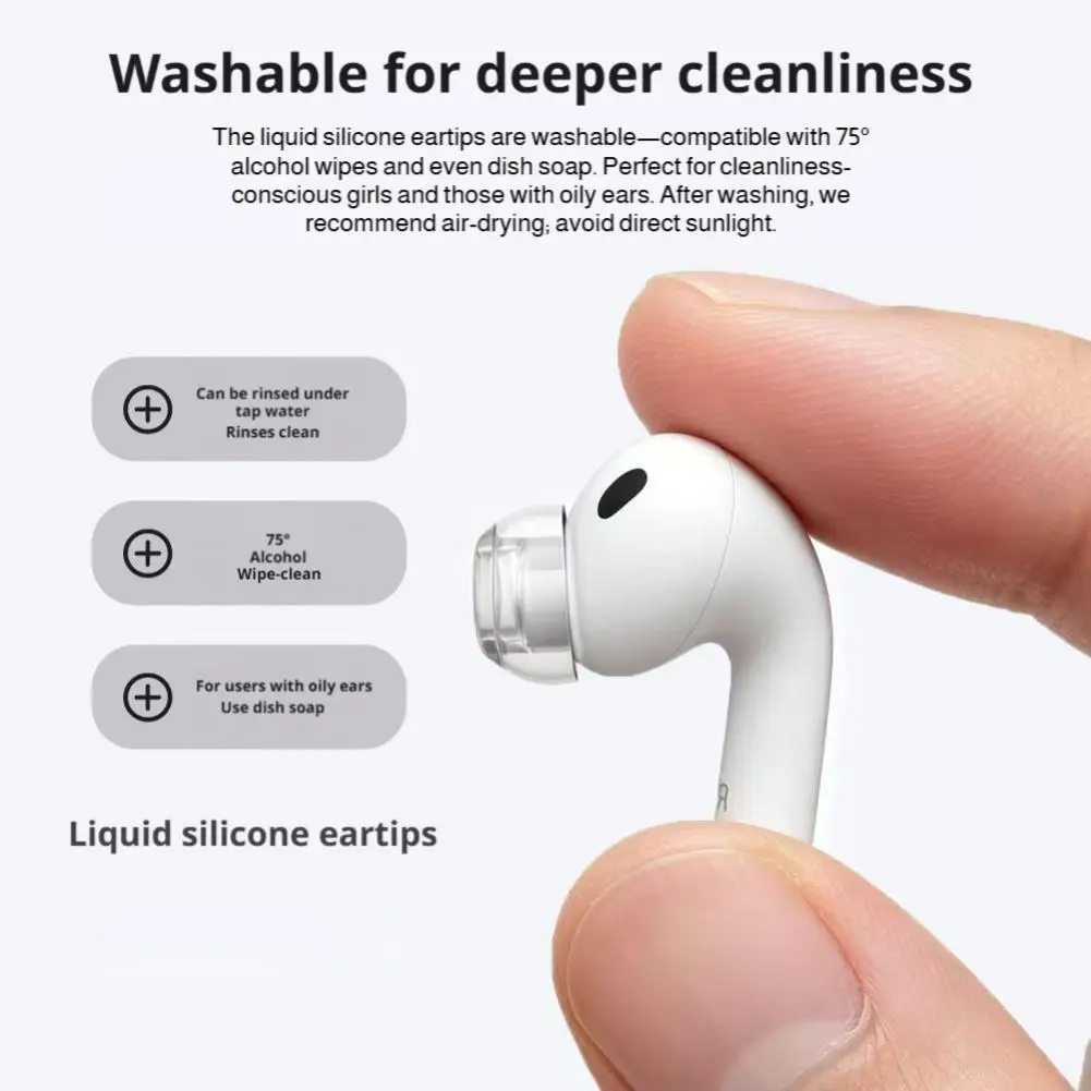 High Transparent Liquid Silicone Replacement Ear Tips For AirPods Pro 3 Dual Layer Airtight Noise Isolation Bluetooth Earbuds view 5