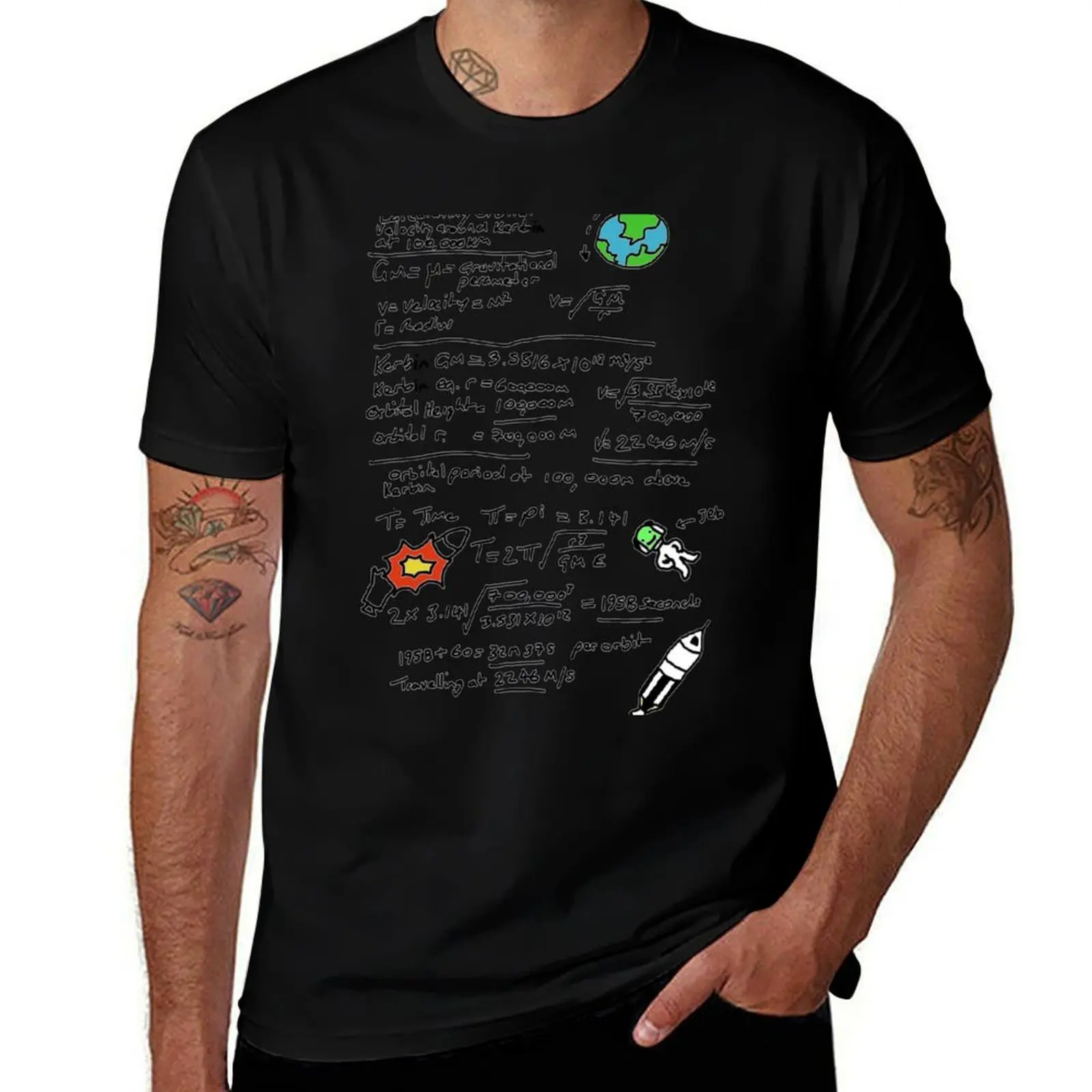 Kerbal Orbit Science 1 T-Shirt Big Size Loose Fit Tee Shirt T-Shirt