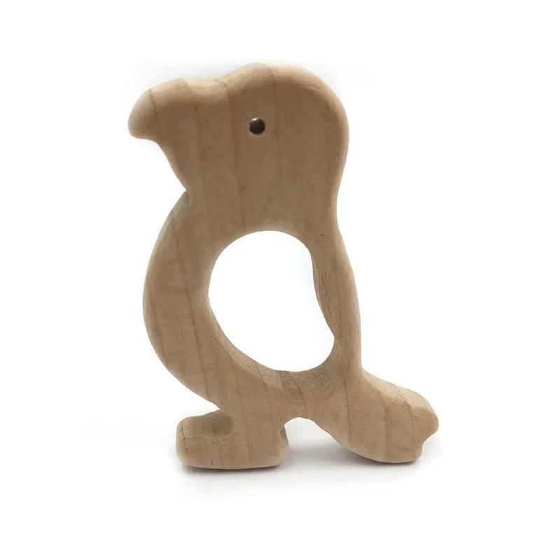 Cartoon Animal Wooden Teethers for Baby Infant Natural Wood Pendant Teething Beads Toddler Toys Accessories Safety Shape