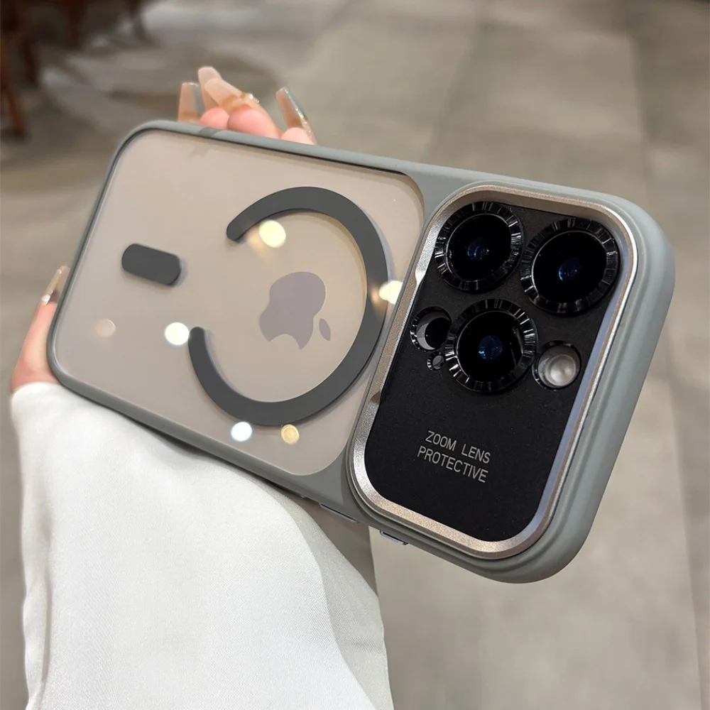 Armor Magnetic Clear PC Shockproof Cover For iPhone 17 Pro Max Air for Magsafe Phone Case for iPhone 18 14 15 12 16 Pro Max Cap