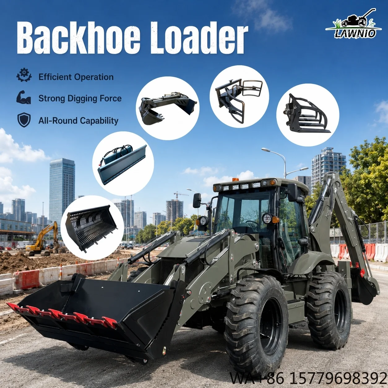 Farming Jobs - รองรับ OEM/ODM รถตักล้อยาง ระบบเบรกไฮดรอลิกแบบลม กำลังสูง เหมาะสำหรับพื้นที่ทำงานจำกัด