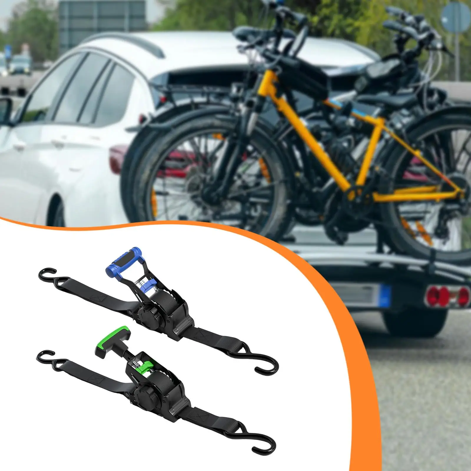 Auto Retractable Ratchet Strap Premium Automatic Shrink Bundle Tape,S Hooks for Fixing Cargo Van Trailers Vehicles Truck
