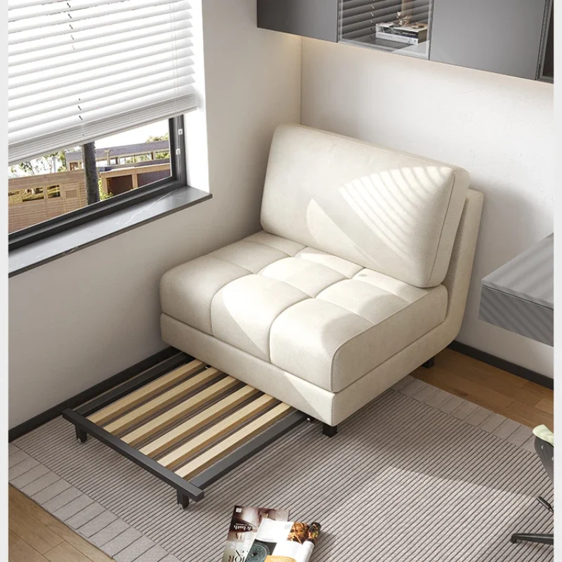 Fold-out small unit sofa bed, Italian simple solid wood telescopic minimalist study gap, 70cm ultra-narrow sofa bed