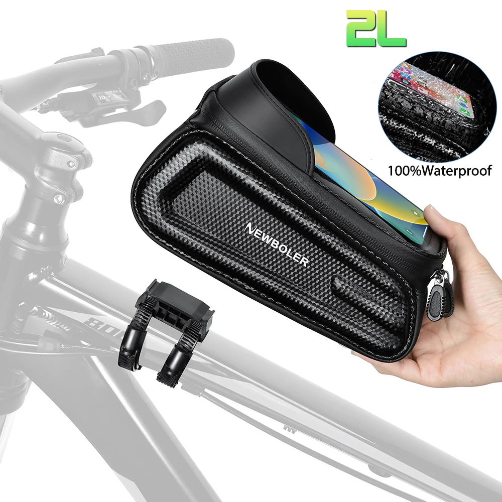 AliExpress NEWBOLER 2L Bicycle Bag Cycling Top Front Tube Frame Bag Waterproof 6.5 Inches Phone Case Storage Touch Screen MTB Road Bike Bag