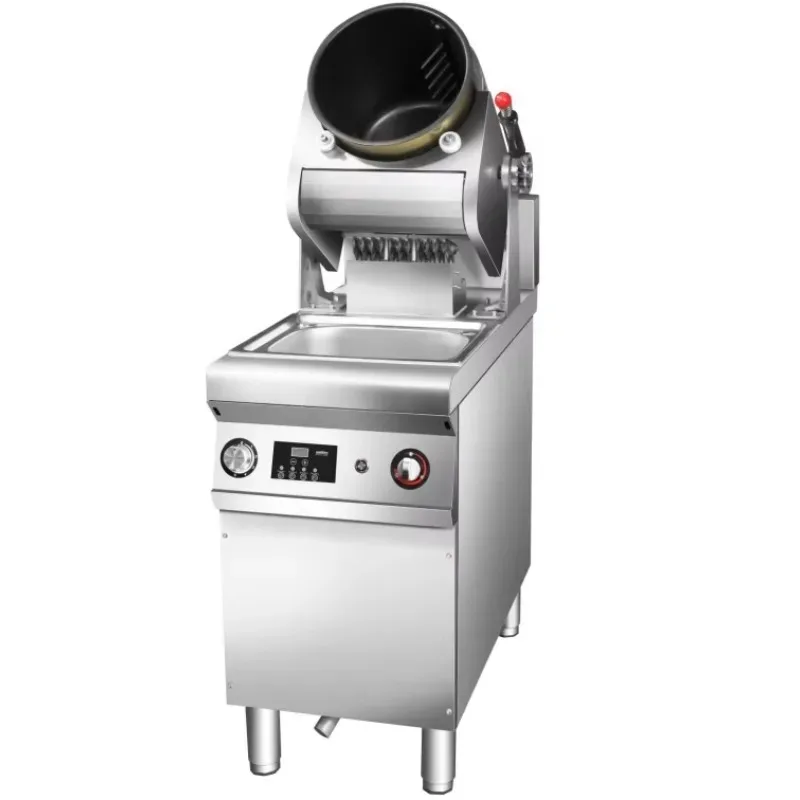 Natural Gas Petroleum Gas Cooking Machine Self Rotation Robot Kitchen Equipment Fried Rice Noodles Stir Fry Drum Wok