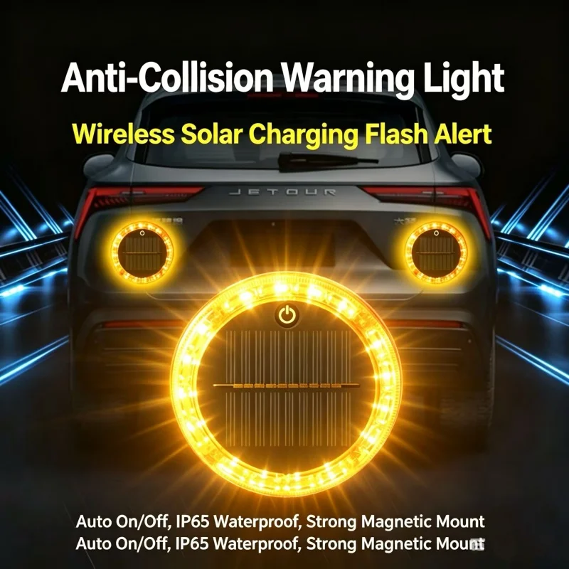 luz-de-advertencia-amarela-piscante-com-carregamento-solar-automatico-base-magnetica-forte-luz-traseira-anticolisao-para-carro