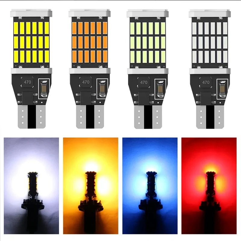 

2pcs T15 T16 W16W LED Reverse Light Bulb Canbus LED Backup Parking Light Car Lamp Bulbs 45smd 4014 T15 Led Turn Signal