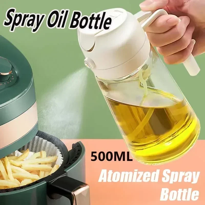 Oil Bottle Cruet Spray Bottle for Used Oil Container Spice Shaker Plastic Olive Dispenser for Kitchen BBQ Salad Cooking Baking