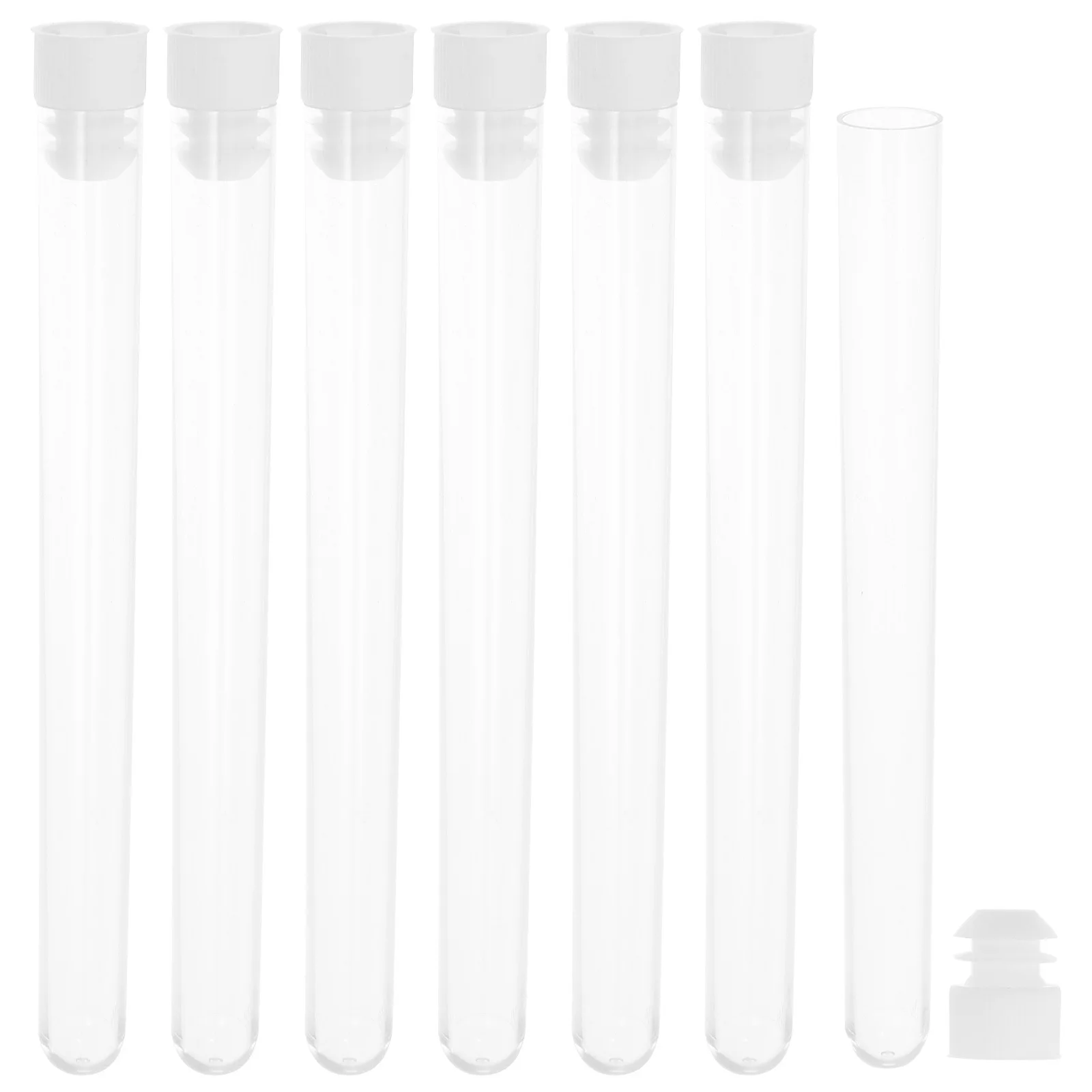

50Pcs Clear Plastic Test Tubes with Lids 16x1.6cm Portable Storage for Jewelry Sewing Needles Candy Salts Travel Daily Use