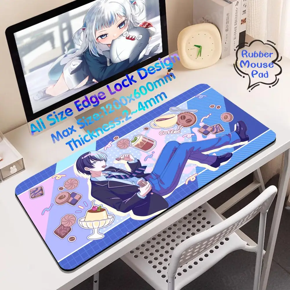 Project Sekai Mouse Pad Rubber Mouse Pad Teclado 4mm Super Big 3 mm Mouse Pad Large  Lock  Edge Printing Pattern Desk Mat