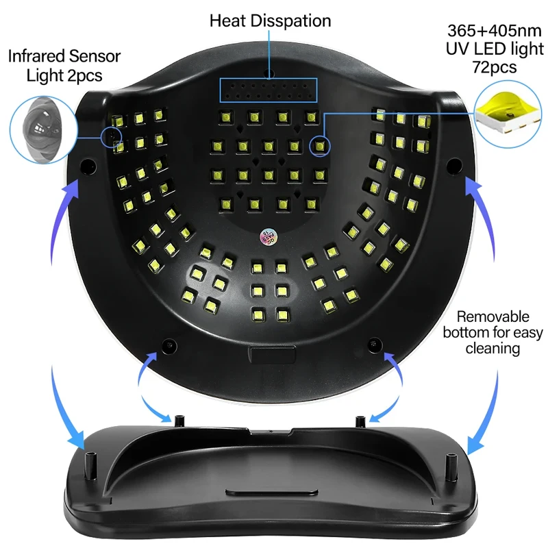 Professionele Uv Led Nagellamp 320W Big Power 72Leds Nageldroger Licht Voor Manicure Drogen Gel Nagellak Sensor Nagels Kunst Gereedschap