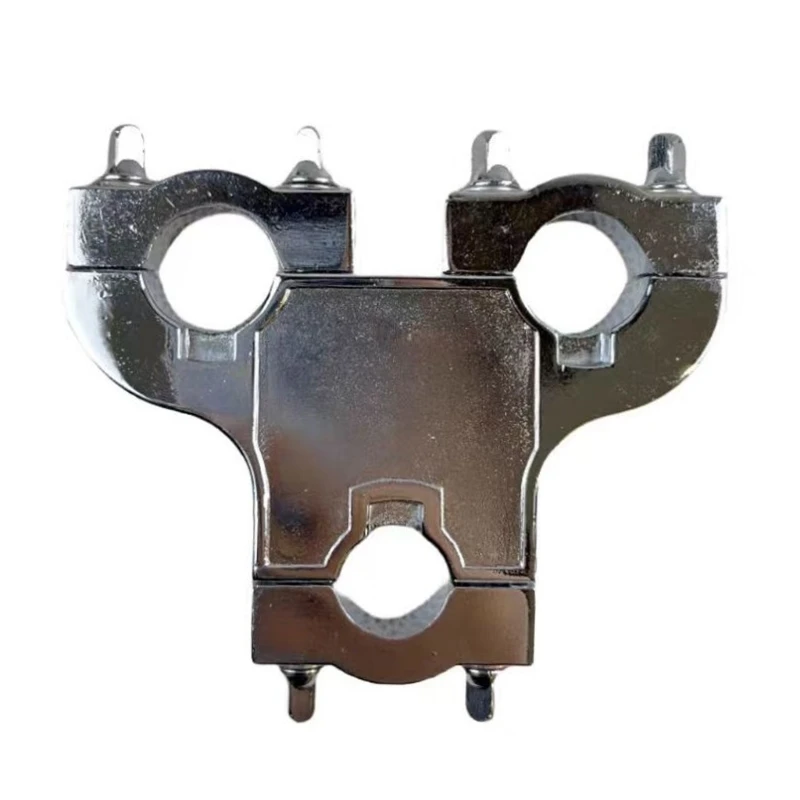 Drum Clamp Connector Three Hole Drum Seats Connector Metal Clamp Drum Expansion Clip Drum Set Pipe Clamp Drum Accessory