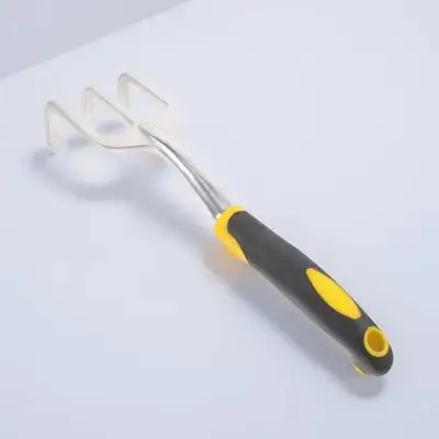 

Three-Tine Hand Cultivator Rake Lightweight Garden Tool For Soil Aeration Weed Removal Small Gardening Fork Digging Tool