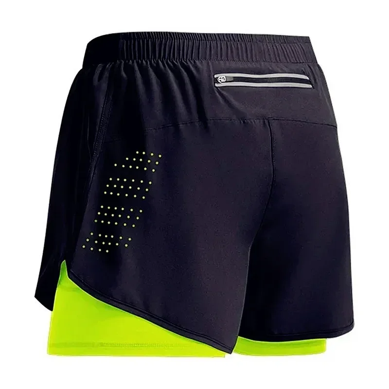 

2025New Men's Fitness Training Shorts Summer 2 In 1 Quick Dry Gym Beach Running Double-deck Shorts Outdoor Sportswear Men shorts