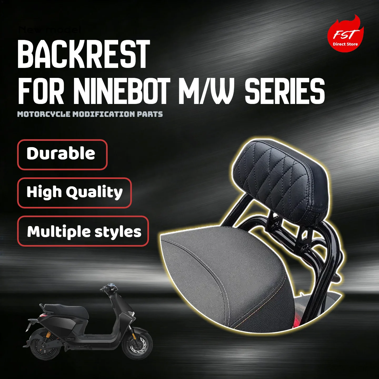 For Ninebot M/W Series rear backrest, electric scooter retrofit cushion