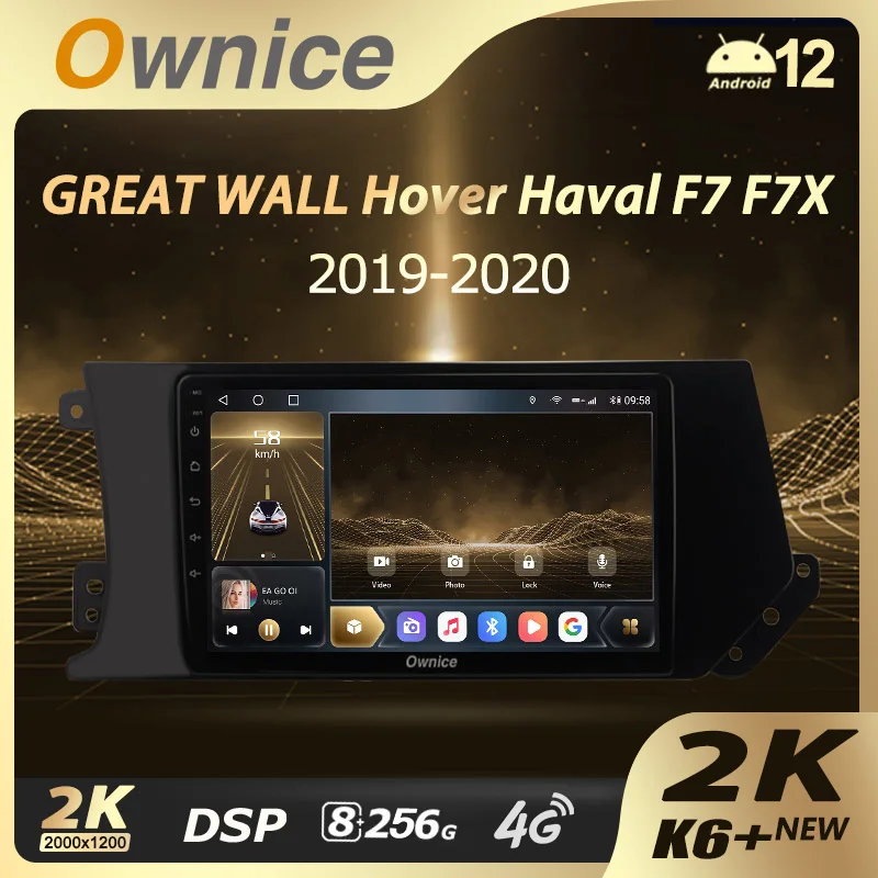 

Ownice K6 + 2K for GREAT WALL Hover Haval F7 F7X 2019 - 2020 Car Radio Multimedia GPS Player 8G+256G Stereo Android 12 No 2din