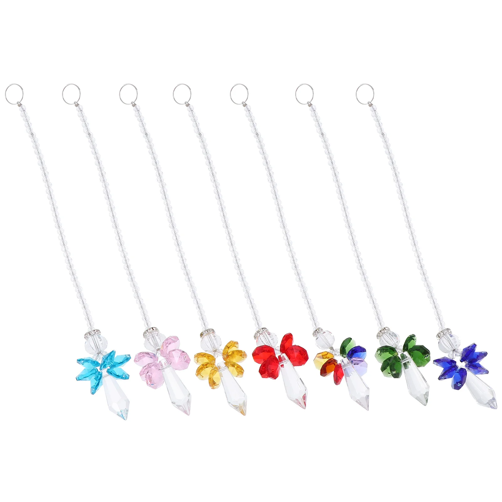 

7Pcs Crystal Cross Pendant Decorative Pendant Hanging Decor for Home Design Ceiling Lamp Curtain Quartz Ornament