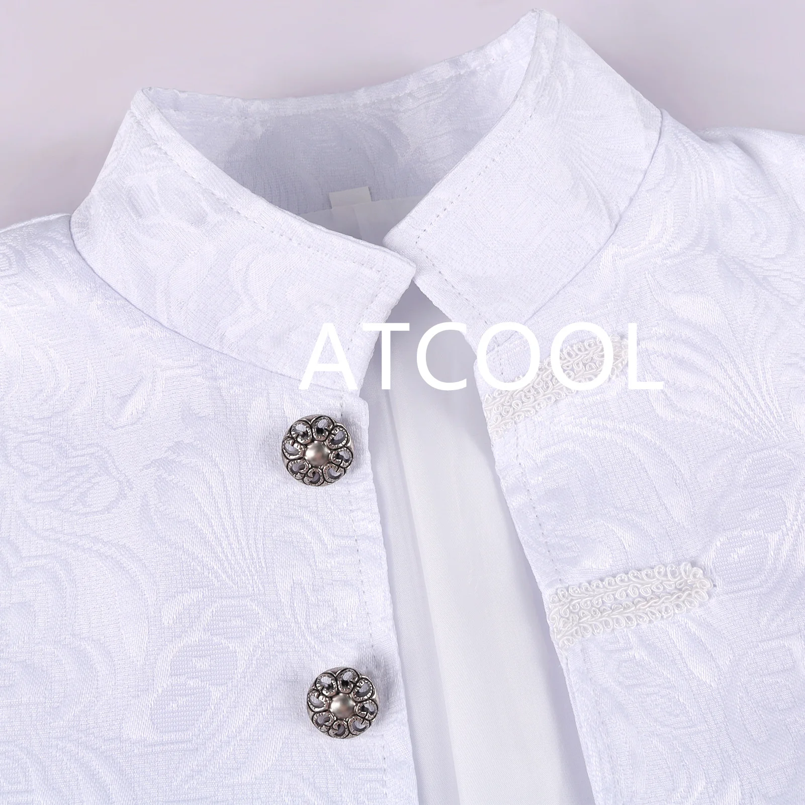 Adult Steampunk Medieval Costume Prince Charming White Overcoat Victorian Renaissance Wedding Jackets Edwardian Cosplay Costum