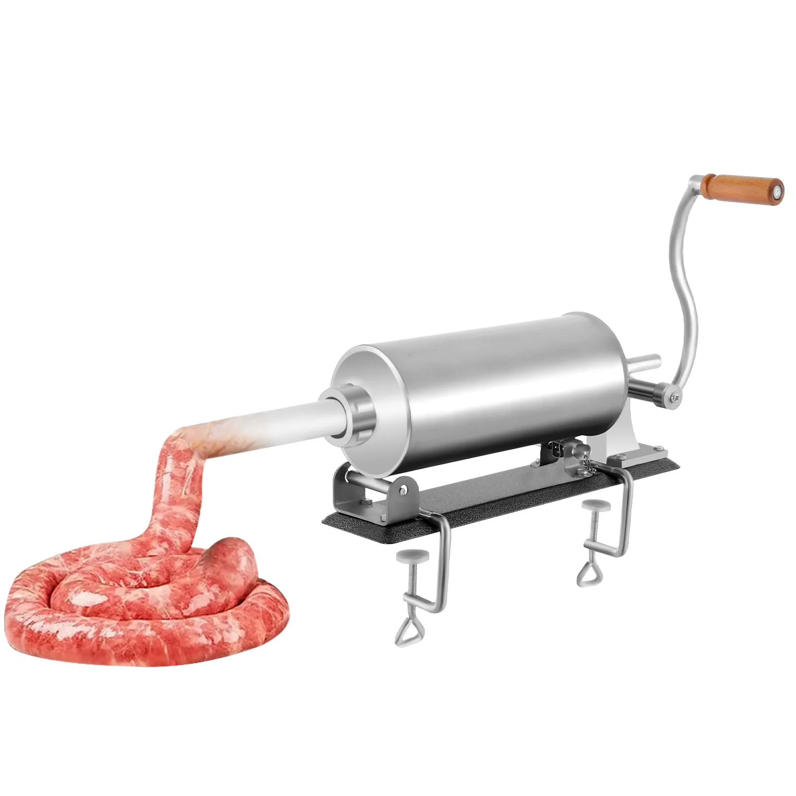 Embutidora de Salchichas con Base de Hierro de 3L, Embutidora Horizontal para Uso Doméstico y a Pequeña Escala