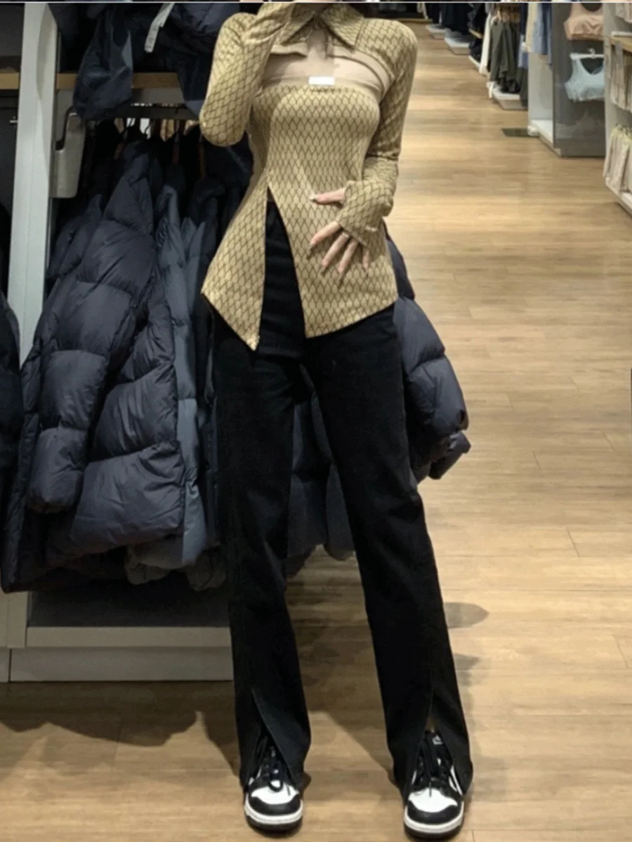 Origineel ontwerp afslankende sexy top bot set dames faionable tweedelig pak herfst trendy meisjesoutfit van Gong Miss