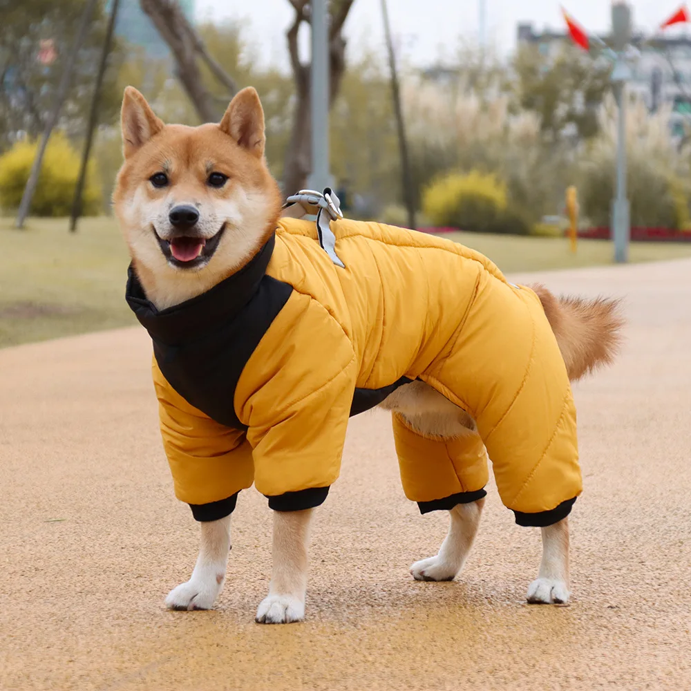 Winter Dog Coat for Small Dogs - 4-Leg Padded Jacket with Warm Lining for Outdoor Cold Weather