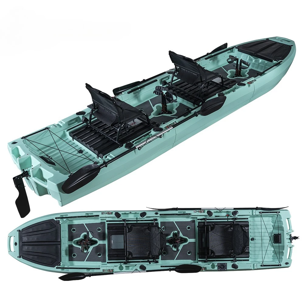 Two-person Modular Penguin-shaped Pedal Kayak Fishing Boat with Swivel Seats, Perfect for Leisurely Fishing on The Water