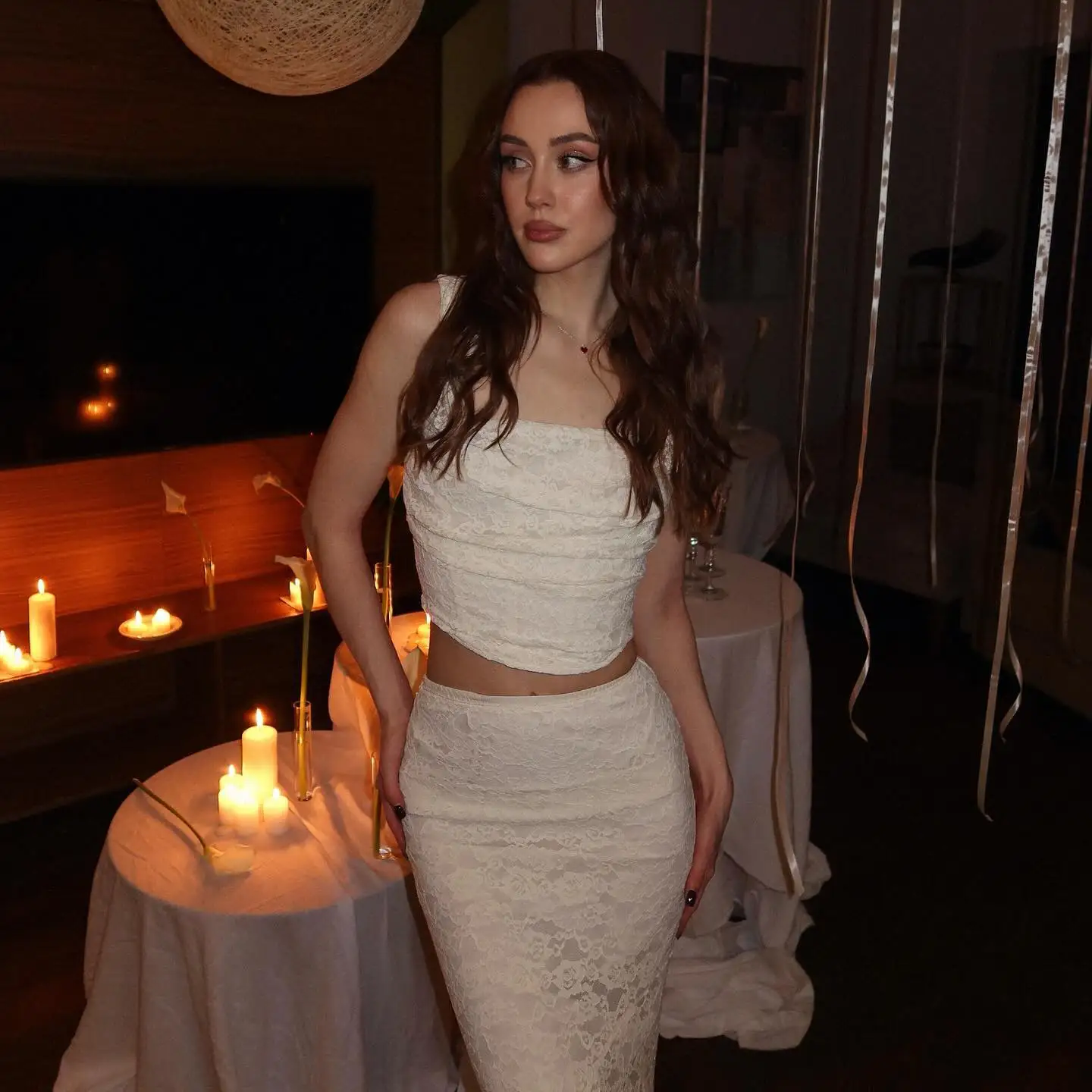 Mingmingxi الصيف بلا أكمام 2 قطعة مجموعات ملابس نسائية أنيقة الأحداث الرسمية فساتين الزفاف الضيوف مثير اقتصاص بلوزات وتنورة #2