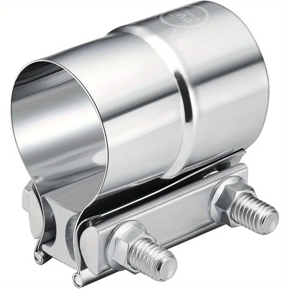 

2.5'' Exhaust Clamp, 2 1/ 2 in Lap Joint Band Clamp Stainless Steel for Pipes, Mufflers, Catalytic Converters (4Pcs, 2.5 inch)