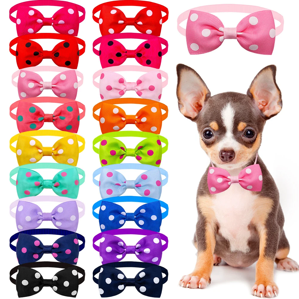 20pcs Dog Supplies For Small Dog Bowtie Dot Style Dog Grooming Accessories Dogs Pets Bow Tie For Dogs Products  Dog Items