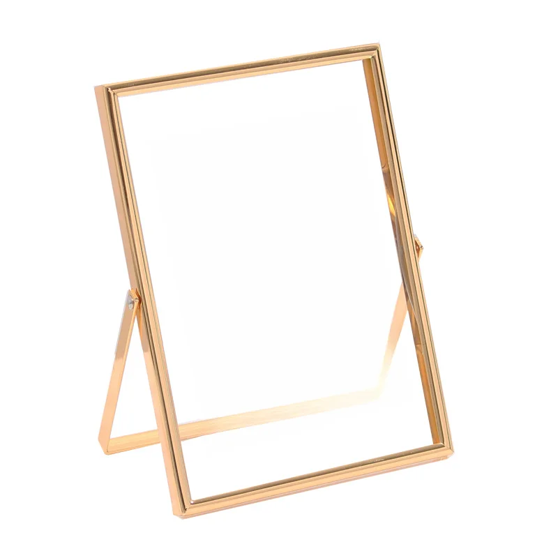 For Memories Gold Gold Metal Frame Wedding Decor Rectangular Design Glass With Erasable Film Protective Backing