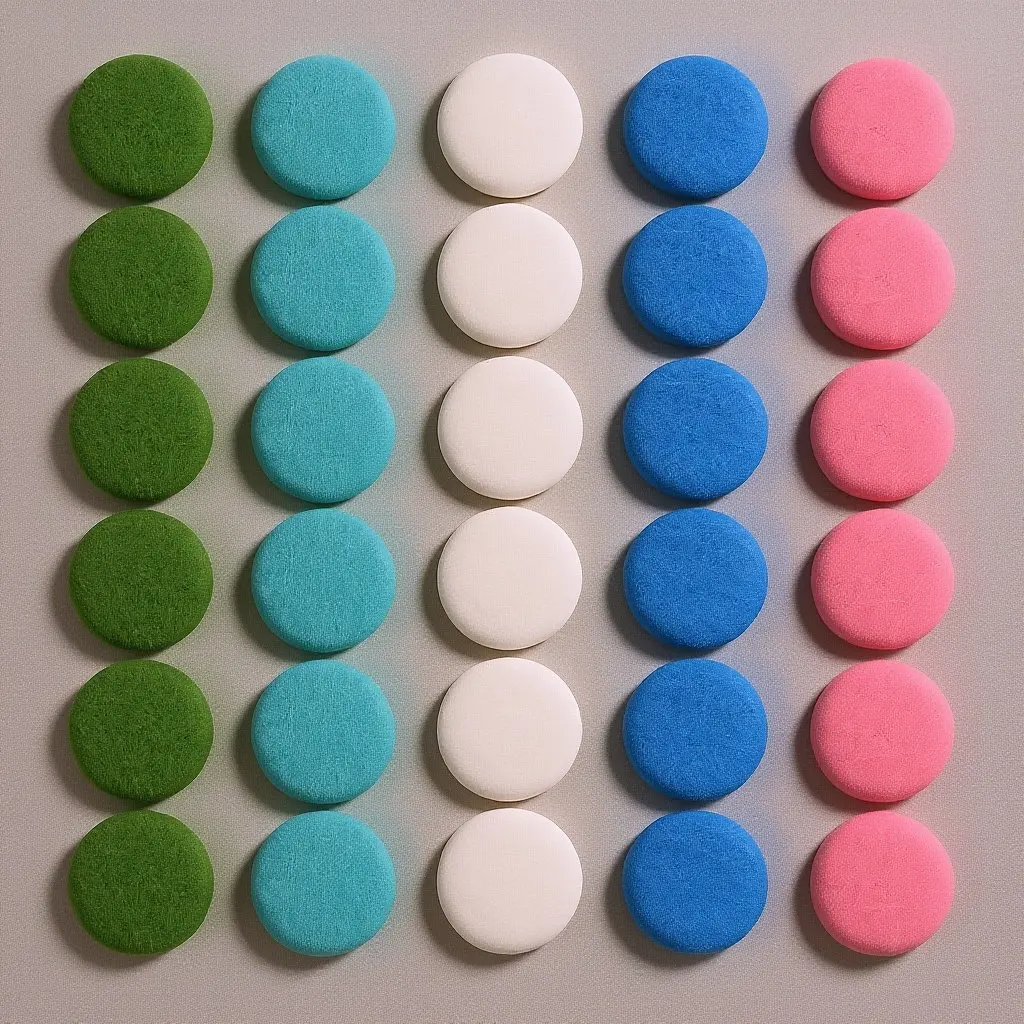 

50Pcs Essential Oil Fiber Cotton Pads for 25Mm Aromatherapy Lockets Round Refill Pads Bracelet Car Vent Diffuser Accessories